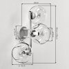 Moderne zandkleurige wandlamp Ripoll met drie heldere glazen bollen