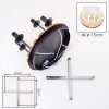 Boho plafondlamp Koyoto met houten lamellen en 4 glazen bollen in amber en helder