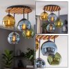 Cluster-plafondlamp Koyoto met blauwe, groene en gouden glazen bollen
