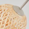 Cluster-plafondlamp Basto met 7 gevlochten bamboekappen in natuurlijke tinten