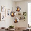 Moderne Cluster-hanglamp Gastor met drie ronde rookglazen kappen voor de eettafel