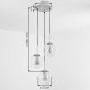 Moderne Cluster-hanglamp Gastor met drie ronde rookglazen kappen voor de eettafel