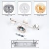 Moderne wandlamp Gastor met drie glazen bollen in helder, amber en rookglas