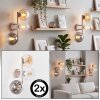Moderne 3-lichts wandlamp Gastor in 2-delige set met verticale glazen bollen
