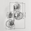 Retro wandlamp Koyoto, 2-delige set met drie geribbelde amberkleurige glazen bollen