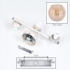 Retro wandlamp Koyoto, 2-delige set met drie geribbelde amberkleurige glazen bollen