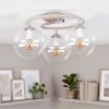 Moderne plafondlamp Gastor met clusteropstelling en 3 heldere glazen bollen