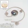 Moderne plafondlamp Koyoto met drie glazen bolkappen in amber en helder