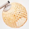 Boho plafondlamp Basto met drie gevlochten bolkappen in natuurlijke kleuren