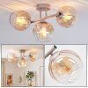 Moderne cluster-plafondlamp Koyoto met drie amberkleurige en heldere bollen, E14