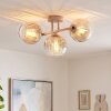 Moderne cluster-plafondlamp Koyoto met drie amberkleurige en heldere bollen, E14