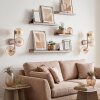 Moderne 3-lichts wandlamp Koyoto in 2-delige set met amberkleurige en heldere glazen bollen