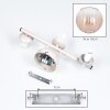 Moderne 3-lichts wandlamp Koyoto in 2-delige set met amberkleurige en heldere glazen bollen