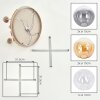 Boho cluster-plafondlamp Gastor met houten lamellenplaat en 5 heldere glazen bollen