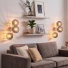 Moderne wandlamp Koyoto, 2-delige set met drie rookglazen bollen voor de leeshoek