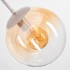 Moderne cluster-hanglamp Gastor met glazen bollen in rookkleurig, amber en helder