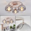 Moderne cluster-plafondlamp Gastor met drie glazen bollen in rook en helder glas
