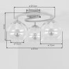 Moderne ronde plafondlamp Koyoto met blauwe, groene en goudkleurige glazen bollen