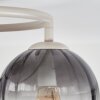 Moderne zandkleurige cluster-plafondlamp Koyoto met drie rook- en heldere glazen bollen