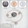 Cluster-plafondlamp Koyoto met drie glazen kappen in amber, rook en helder