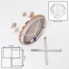 Boho-plafondlamp Ripoll met houten lamellenplaat en 4 heldere glazen bollen