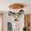 Boho cluster-plafondlamp Gastor met 5 schermen in blauw, groen en chroom