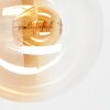 Moderne wandlamp Gastor met ronde amberkleurige glazen bol en E14-fitting
