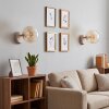 Wandlamp Gastor, 2-delige set, amber- en helder glazen kap, zichtbare E14-fitting