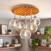 Cluster-plafondlamp Koyoto in bohostijl met 5 heldere glazen bollen, E14