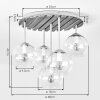 Cluster-plafondlamp Koyoto in bohostijl met 5 heldere glazen bollen, E14