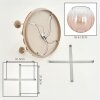 Moderne cluster-plafondlamp Koyoto met ronde houten lamellenplaat en 5 bollen