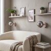 Moderne bol-wandlamp Gastor in zandkleur, 2-delige set met ronde vorm