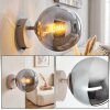 Retro-wandlamp Gastor met chroom-rookkleurige glazen bol en E14-fitting