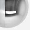 Retro-wandlamp Gastor met chroom-rookkleurige glazen bol en E14-fitting