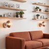 Retro wandlamp Gastor, 2-delige set met E14-fitting en heldere glazen bol
