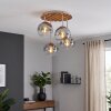 Moderne cluster-plafondlamp Koyoto met 4 rookkleurige en heldere glazen bollen