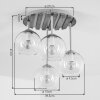 Moderne cluster-plafondlamp Koyoto met 4 rookkleurige en heldere glazen bollen