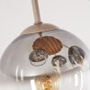 Moderne cluster-plafondlamp Koyoto met 4 rookkleurige en heldere glazen bollen