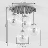 Boho Cluster-plafondlamp Gastor met houtlamellen en blauwe bolschermen