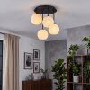 Moderne cluster-plafondlamp Ripoll met 4 witte glazen bolkappen, ø 15 cm, E14