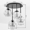 Moderne cluster-plafondlamp Ripoll met 4 witte glazen bolkappen, ø 15 cm, E14
