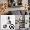 Moderne bolvormige wandlamp Koyoto, 2-delige set, verticale cluster met 3 kappen