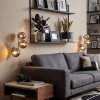 Moderne bolvormige wandlamp Koyoto, 2-delige set, verticale cluster met 3 kappen