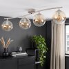 Kogel-plafondlamp Gastor met vier ronde glazen kappen in amber en helder, ø 15 cm