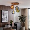 Cluster-plafondlamp Koyoto met 4 blauwe, groene en koperkleurige glazen bollen ø 15 cm