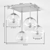 Cluster-plafondlamp Koyoto met 4 amberkleurige glazen bollen in zandkleur