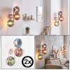 Moderne Wandlamp met glazen bollen Koyoto, 2-delige set met 3 lichtpunten in zandkleur