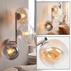 Moderne wandlamp Koyoto met drie ronde glazen bollen en zichtbare E14-fittingen