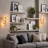 Moderne wandlamp Koyoto, 2-delige set met 3 glazen bollen in amber en helder glas