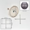 Moderne cluster-plafondlamp Koyoto met 5 rookglazen bollen, armatuur in zandkleur